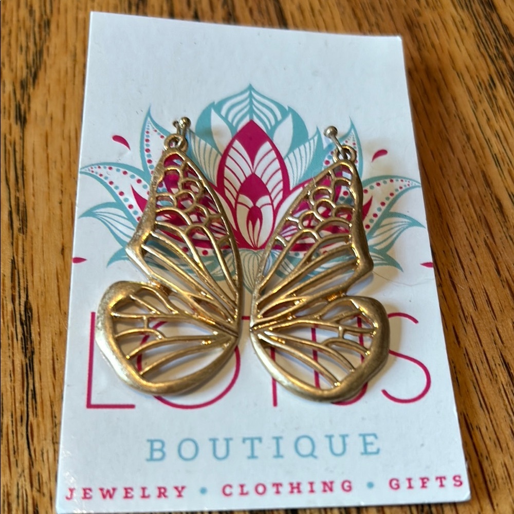 Gold Butterfly Earrings